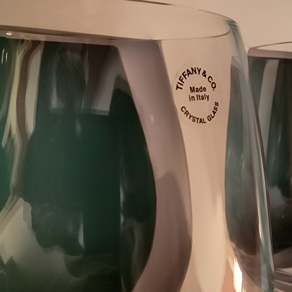 TIFFANY STEMLESS RED WINE GLASSES NIB SET OF 2 - Picture 6 of 6